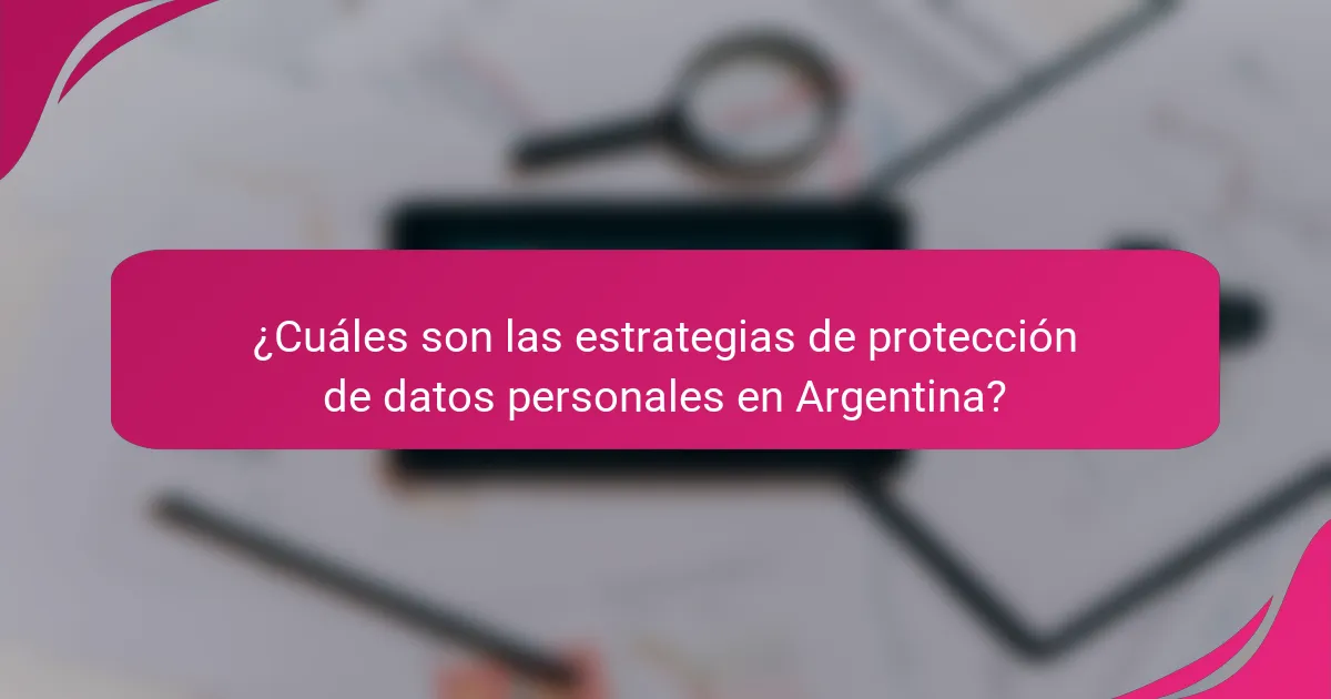 ¿Cuáles son las estrategias de protección de datos personales en Argentina?