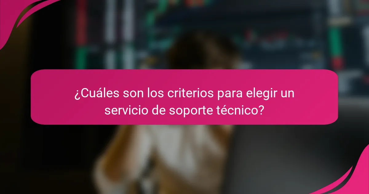 ¿Cuáles son los criterios para elegir un servicio de soporte técnico?