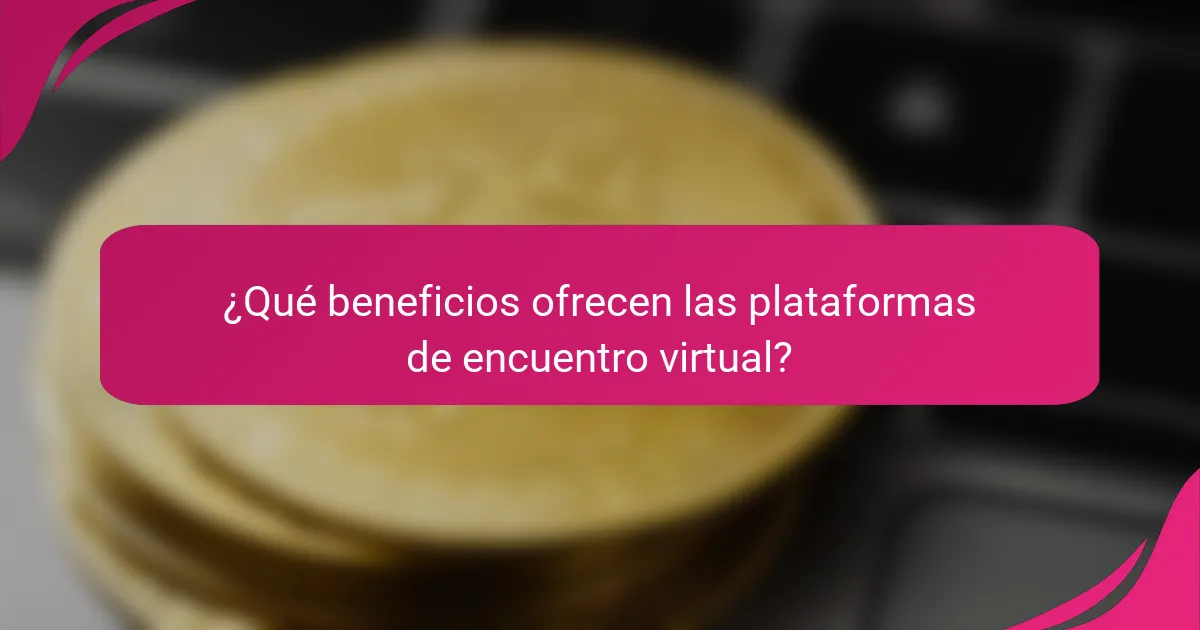 ¿Qué beneficios ofrecen las plataformas de encuentro virtual?