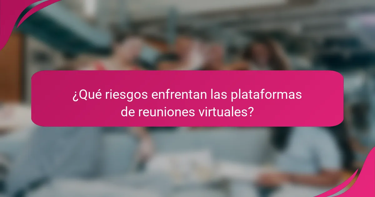 ¿Qué riesgos enfrentan las plataformas de reuniones virtuales?